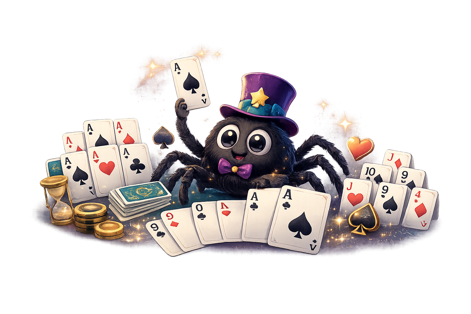 Playful solitaire games illustration